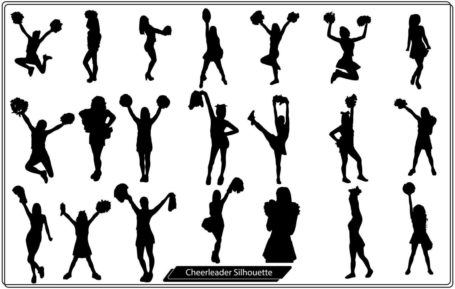 pom-pom girl, danseurs, figure, vecteur, silhouette vecteur