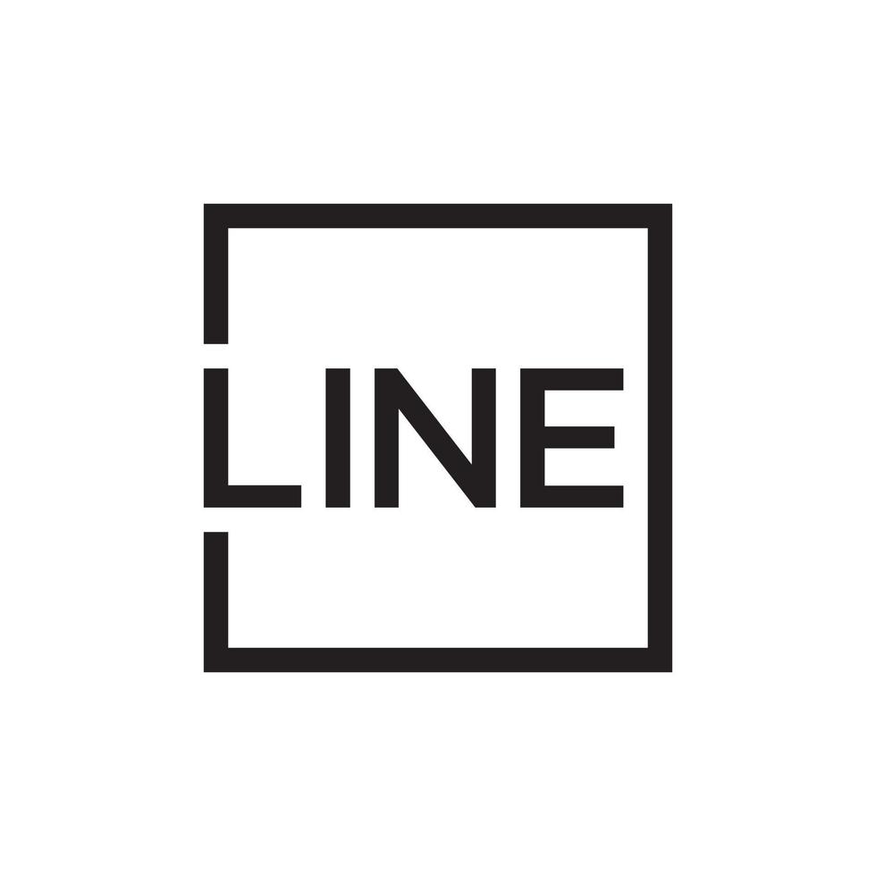 vecteur de logo de texte de ligne carrée isolé sur fond blanc.