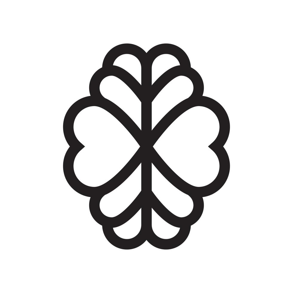 concept de logo cerveau coeurs infini isolé sur fond blanc. vecteur