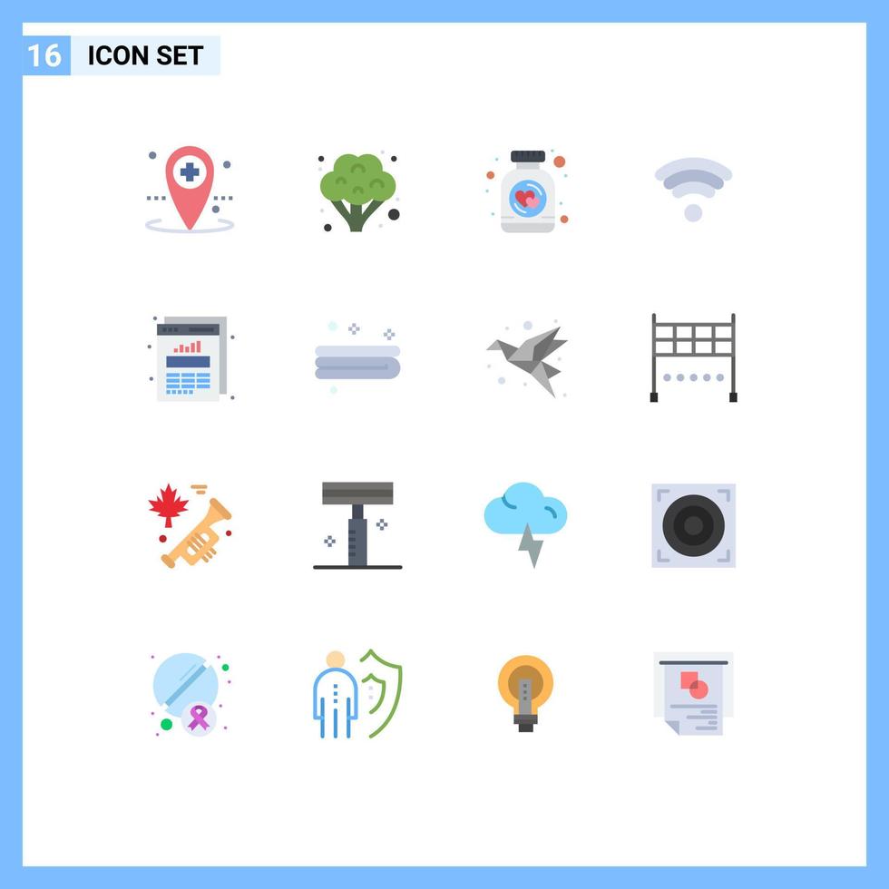 interface mobile ensemble de 16 pictogrammes de cookies de données de statistiques web graphique wifi pack modifiable d'éléments de conception de vecteur créatif