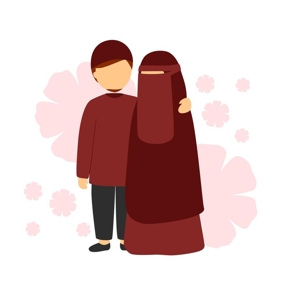 illustration vectorielle d'un couple musulman romantique vecteur