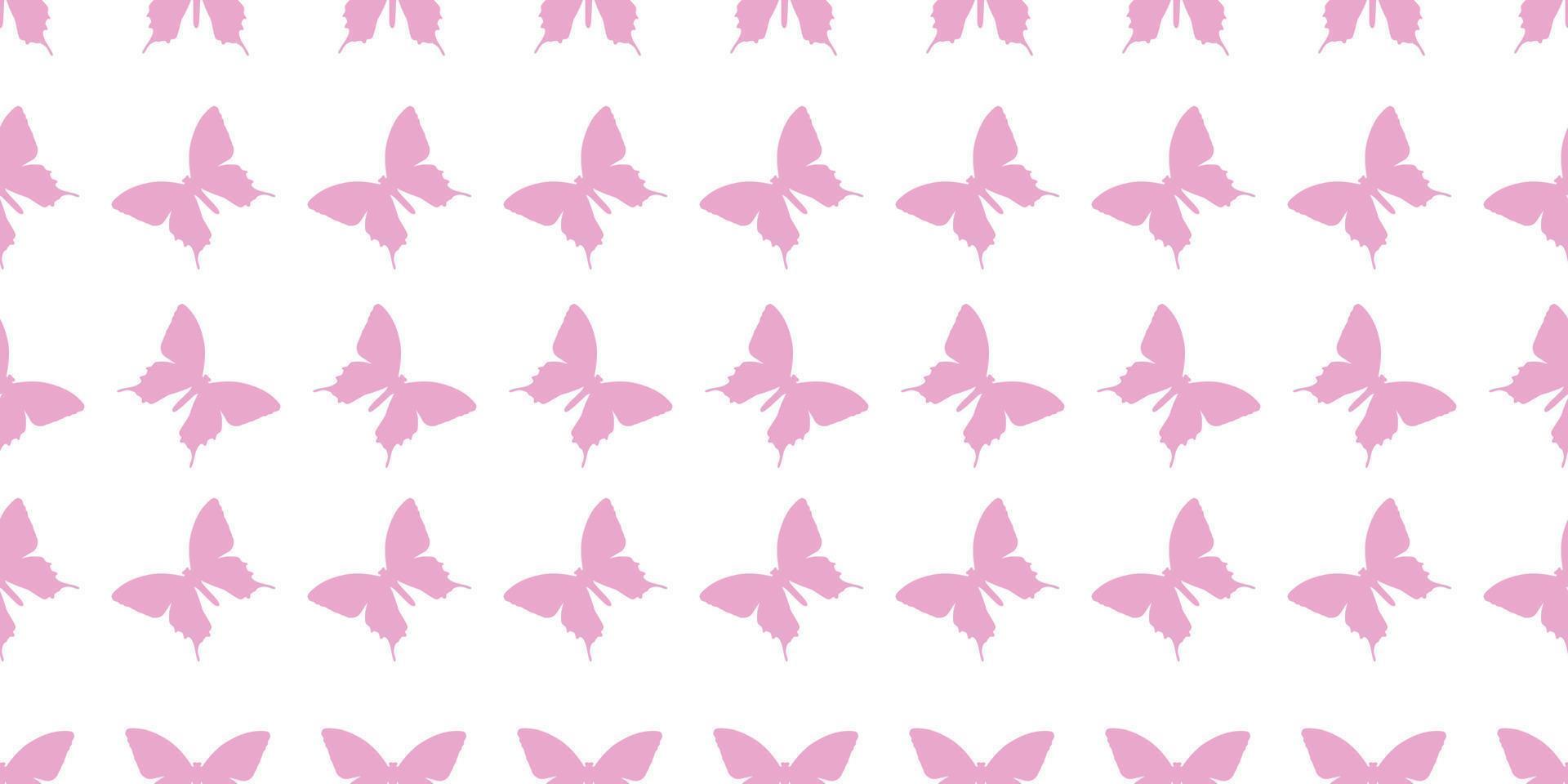 papillon silhouette vectorielle continue motif de fond vecteur