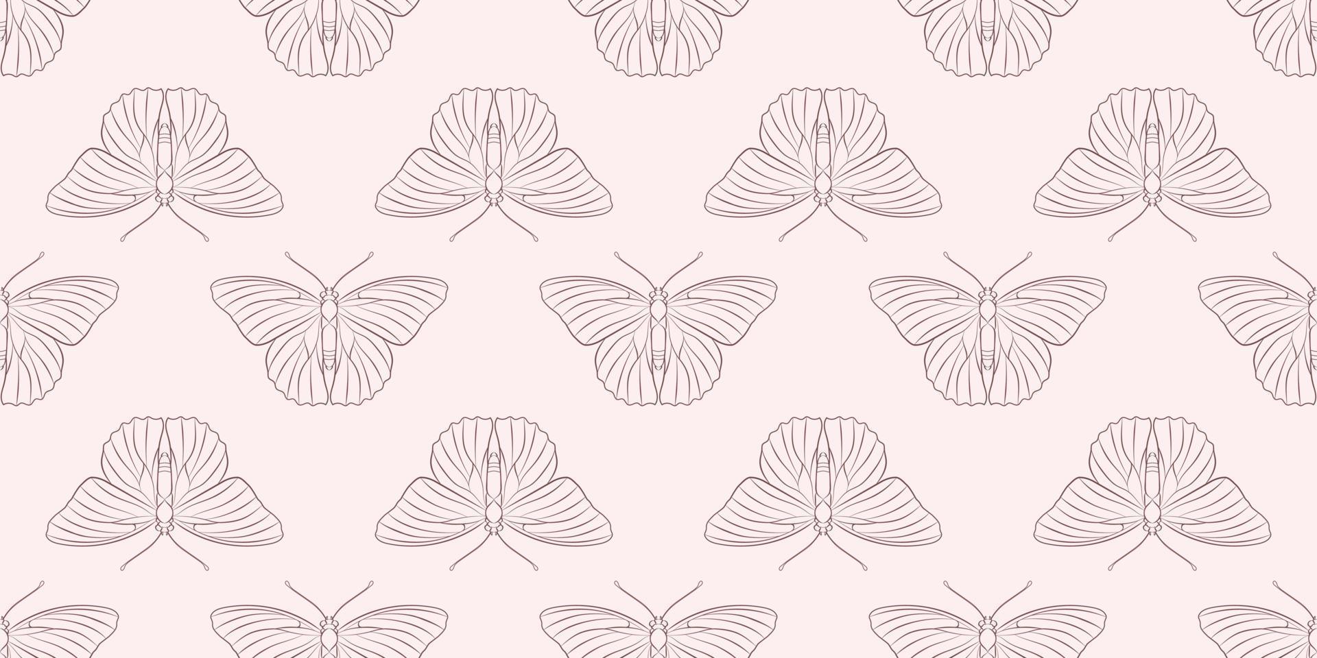 papillon pastel motif de répétition sans couture vecteur de fond