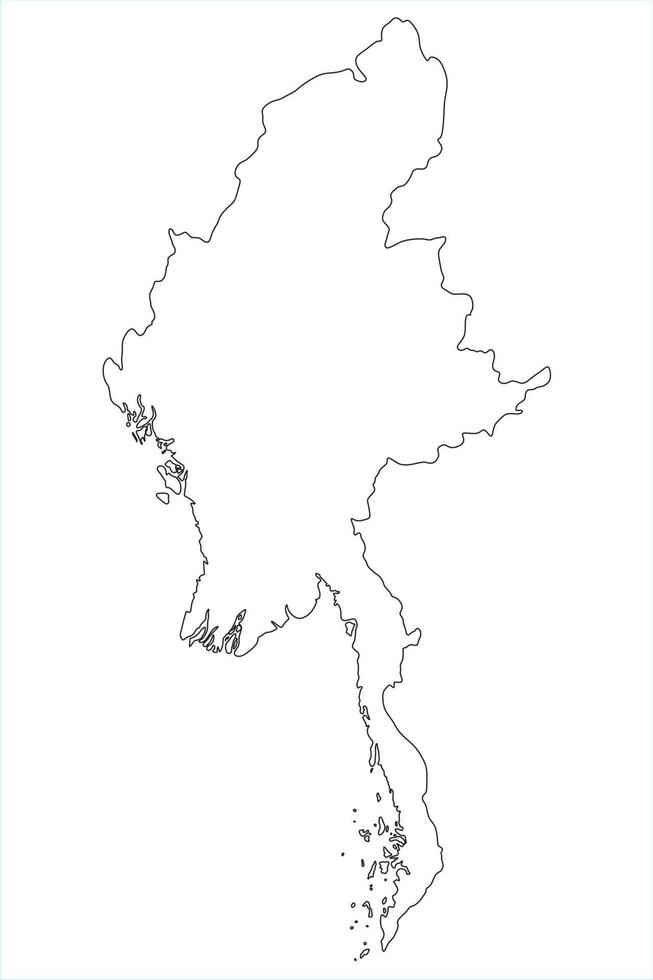 carte du myanmar, birmanie vecteur