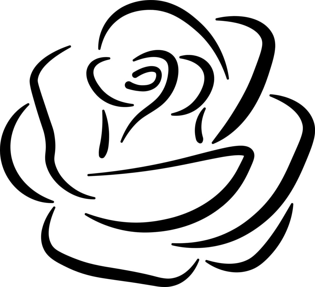 symbole rose, icône vectorielle plate, dessin au trait vecteur
