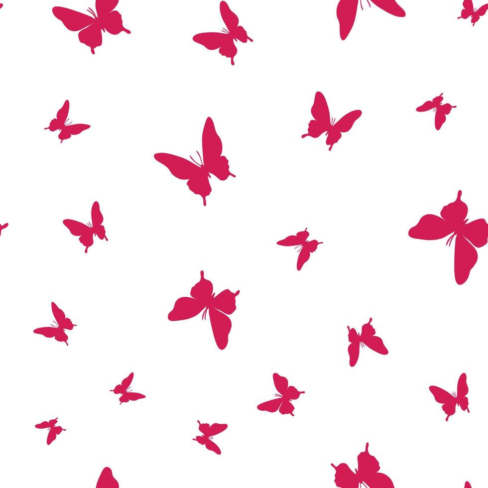 motif de répétition sans couture de papillon de vecteur rouge et blanc, conception de jour de valentines