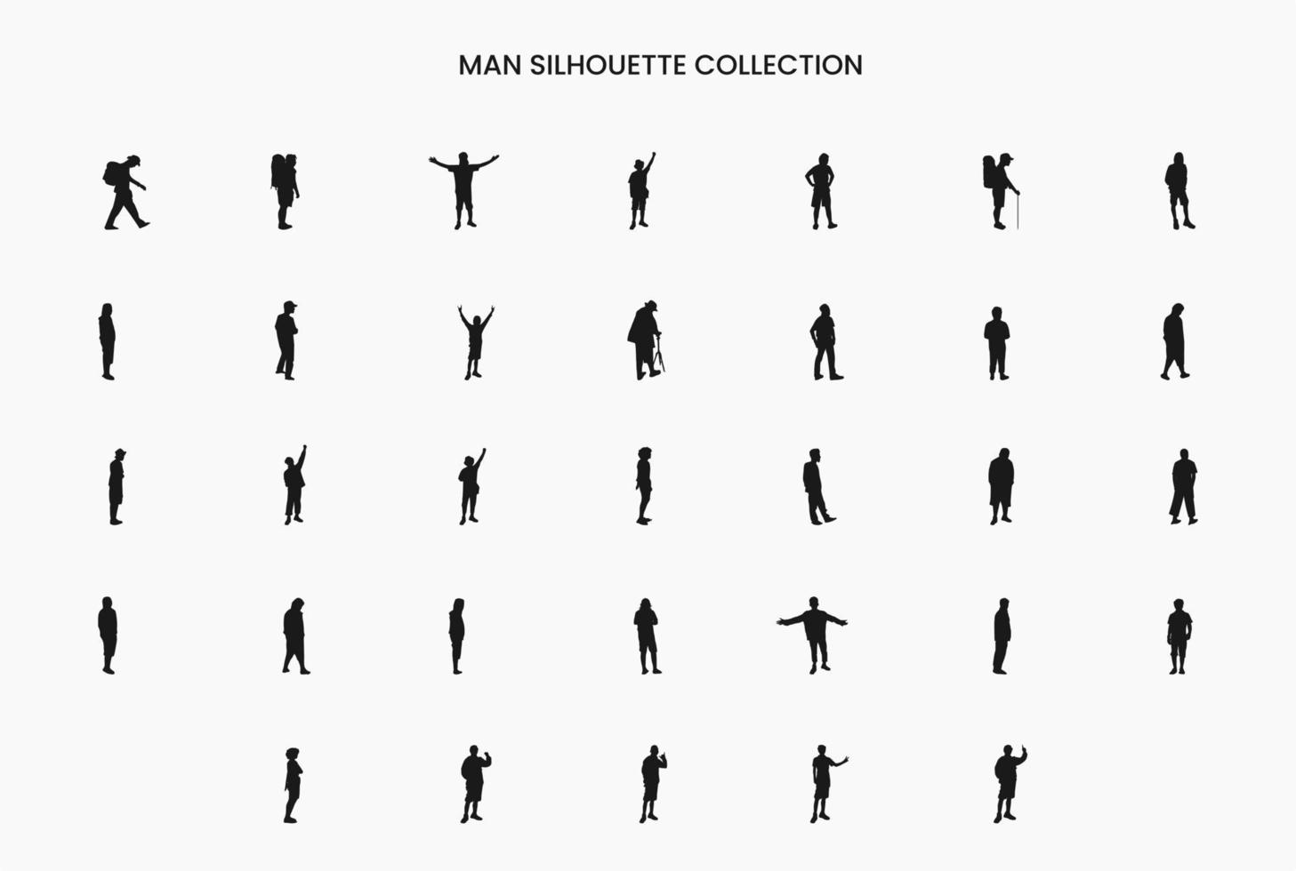 collection de silhouettes d'homme vecteur