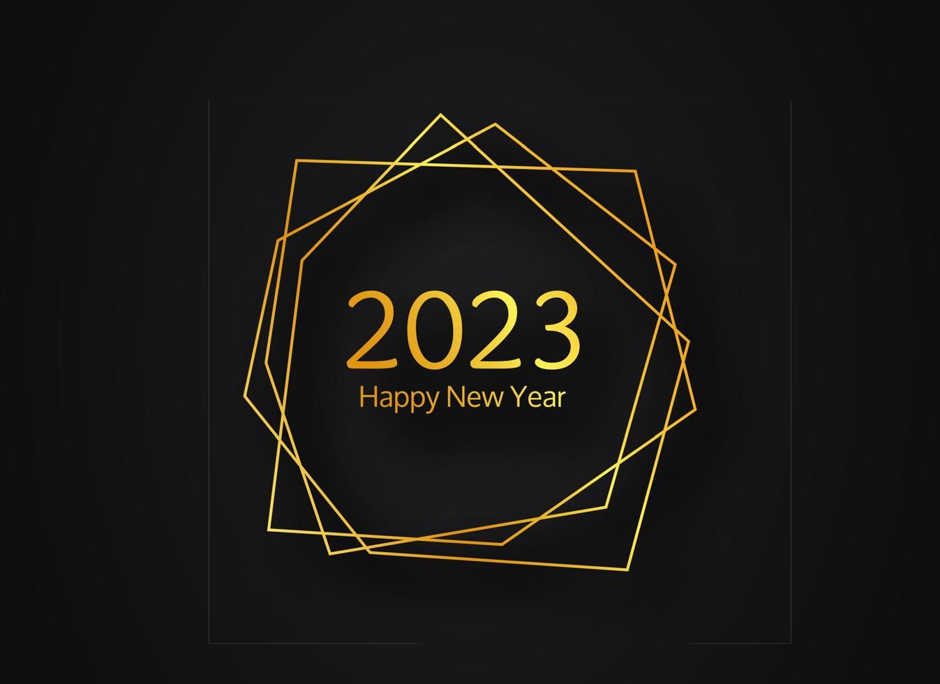 2023 bonne année or fond polygonal géométrique vecteur