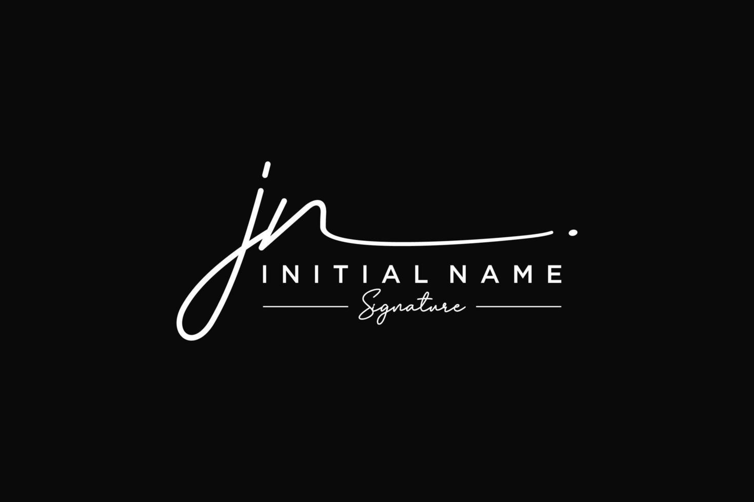 vecteur de modèle de logo de signature jn initial. illustration vectorielle de calligraphie dessinée à la main.