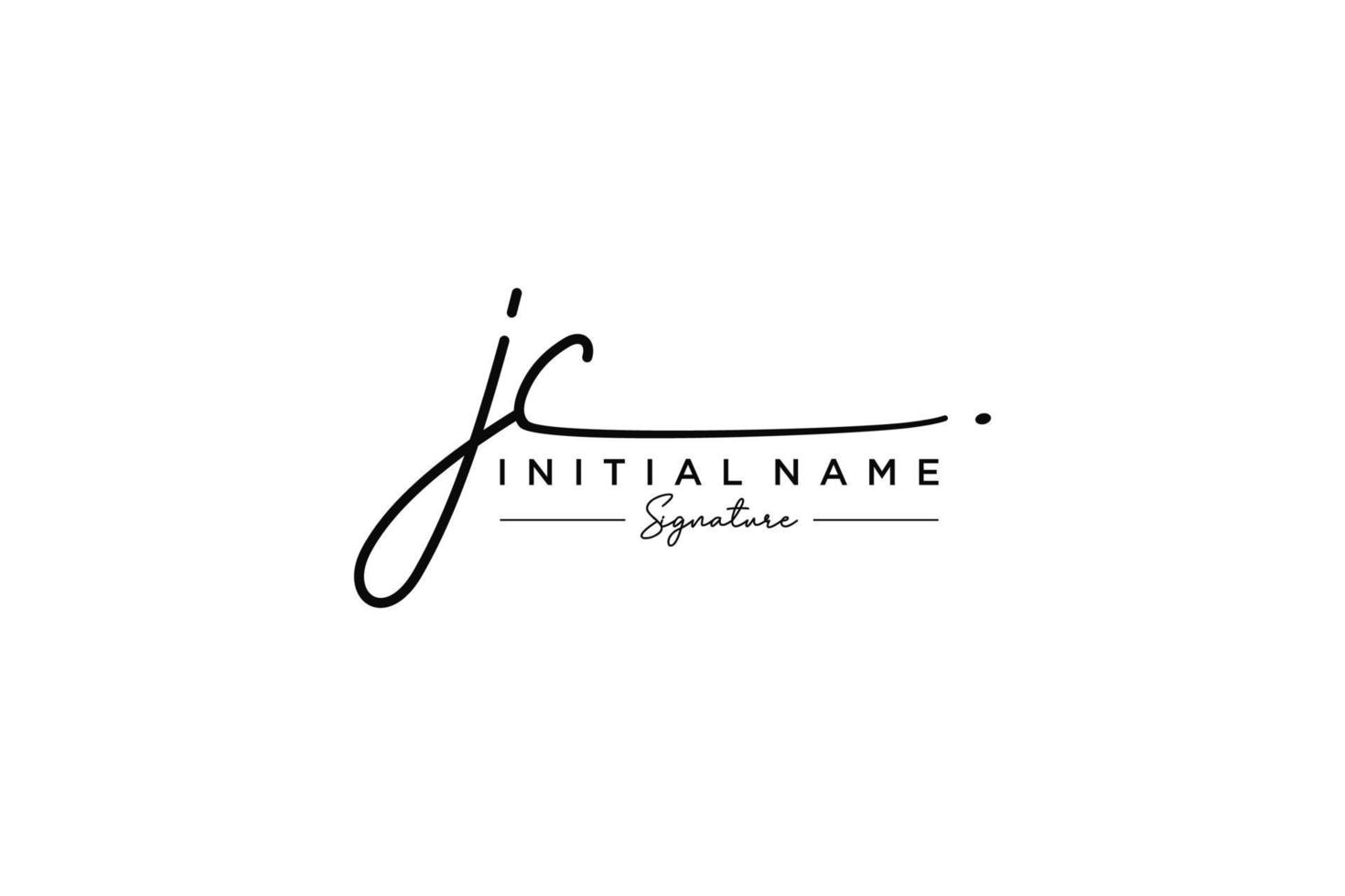 vecteur de modèle de logo de signature jc initial. illustration vectorielle de calligraphie dessinée à la main.