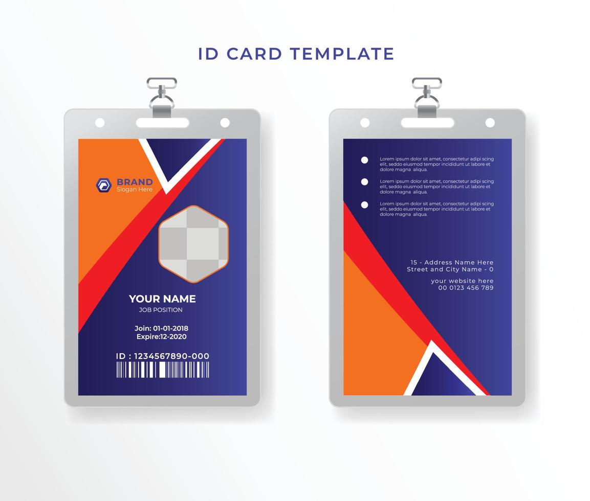 conception de carte d'identité minimaliste d'entreprise d'entreprise pour les employés styliste abstrait vecteur