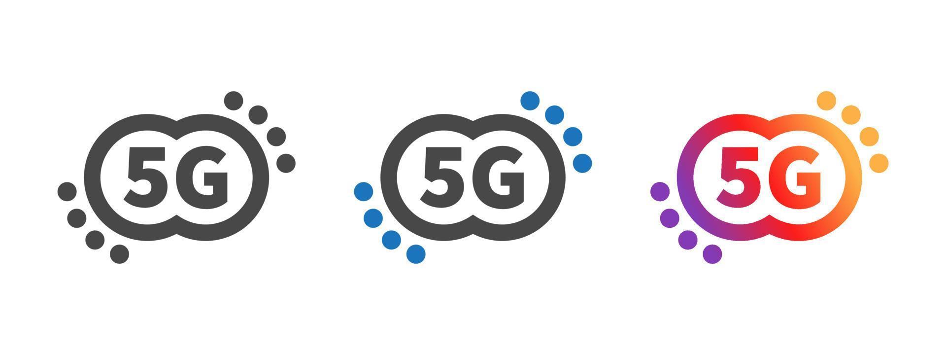 logos 5g. icône ou logo internet haut débit. technologie 5g. illustration vectorielle vecteur