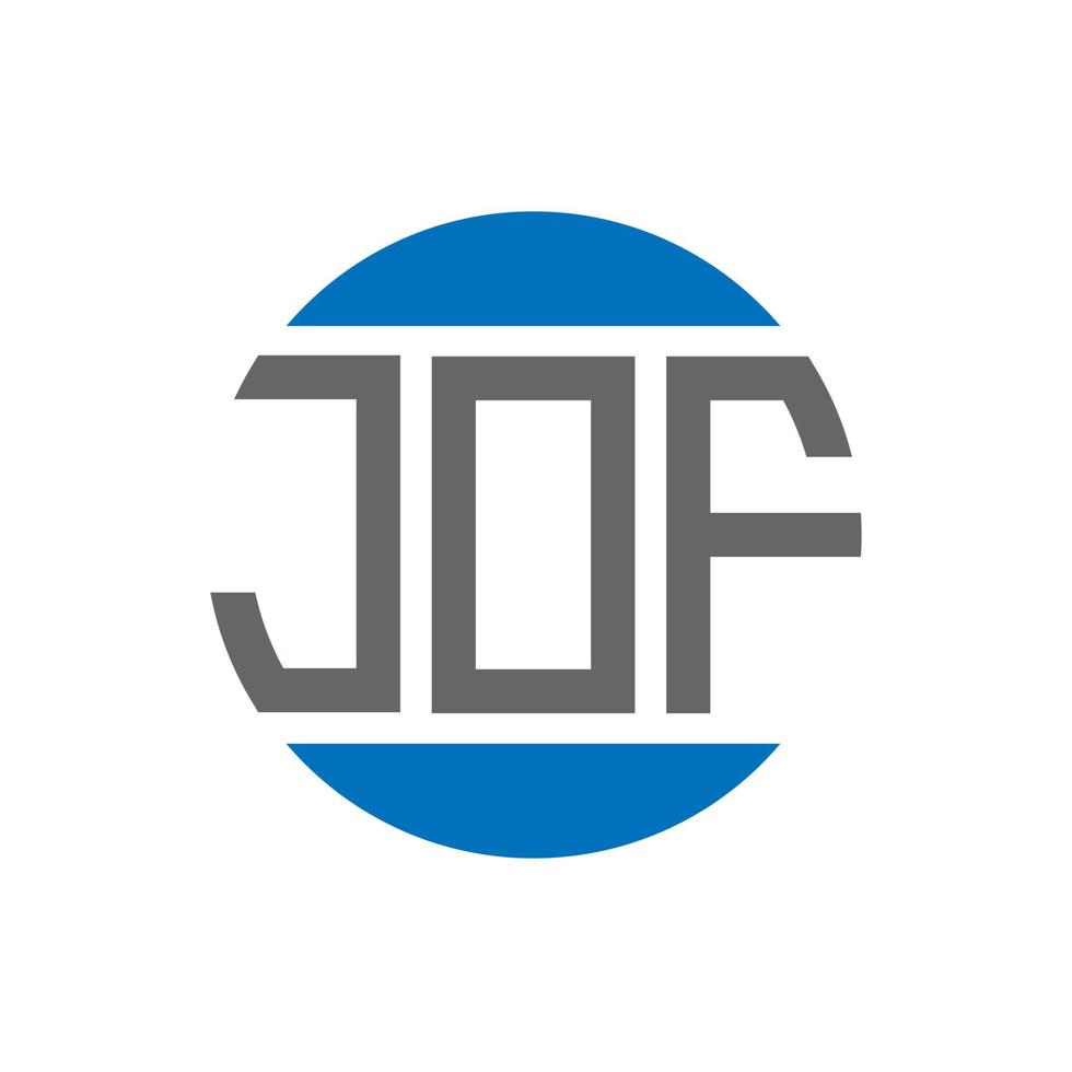 création de logo de lettre jof sur fond blanc. jof concept de logo de cercle d'initiales créatives. conception de lettre jof. vecteur