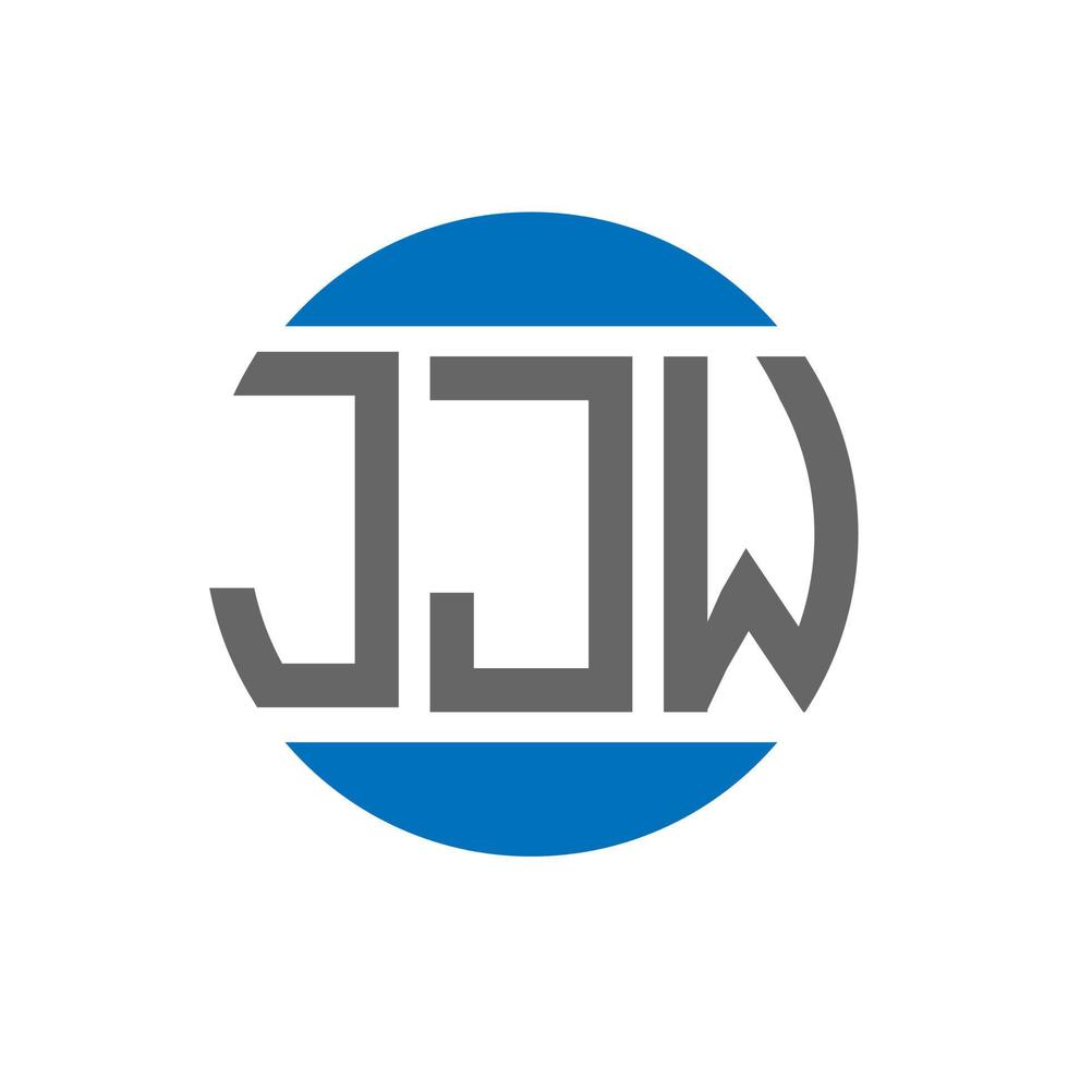 création de logo de lettre jjw sur fond blanc. concept de logo de cercle d'initiales créatives jjw. conception de lettre jjw. vecteur