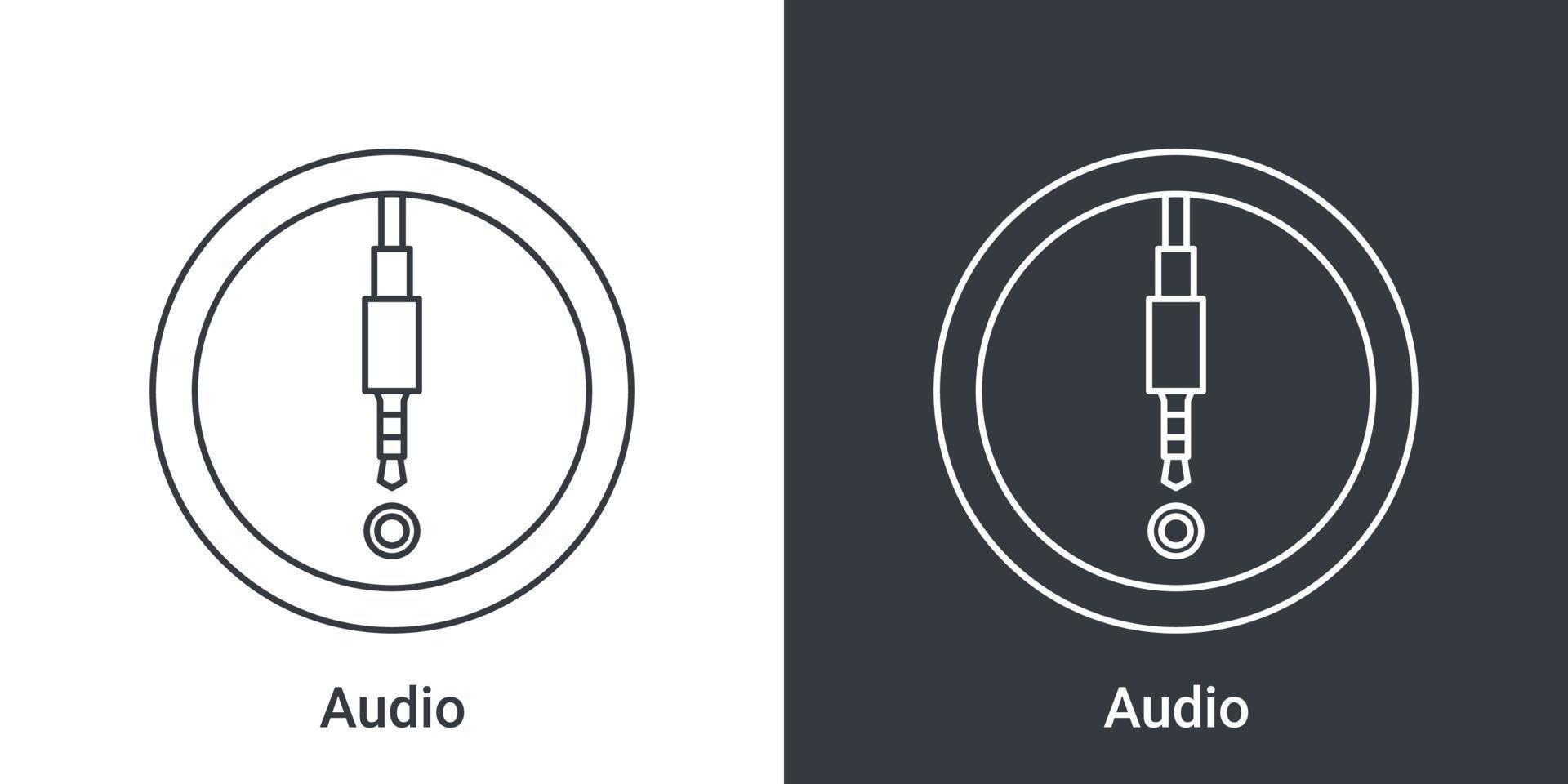 icône de port de prise audio. signes de connecteurs d'ordinateur. icône de connecteurs. illustration vectorielle vecteur