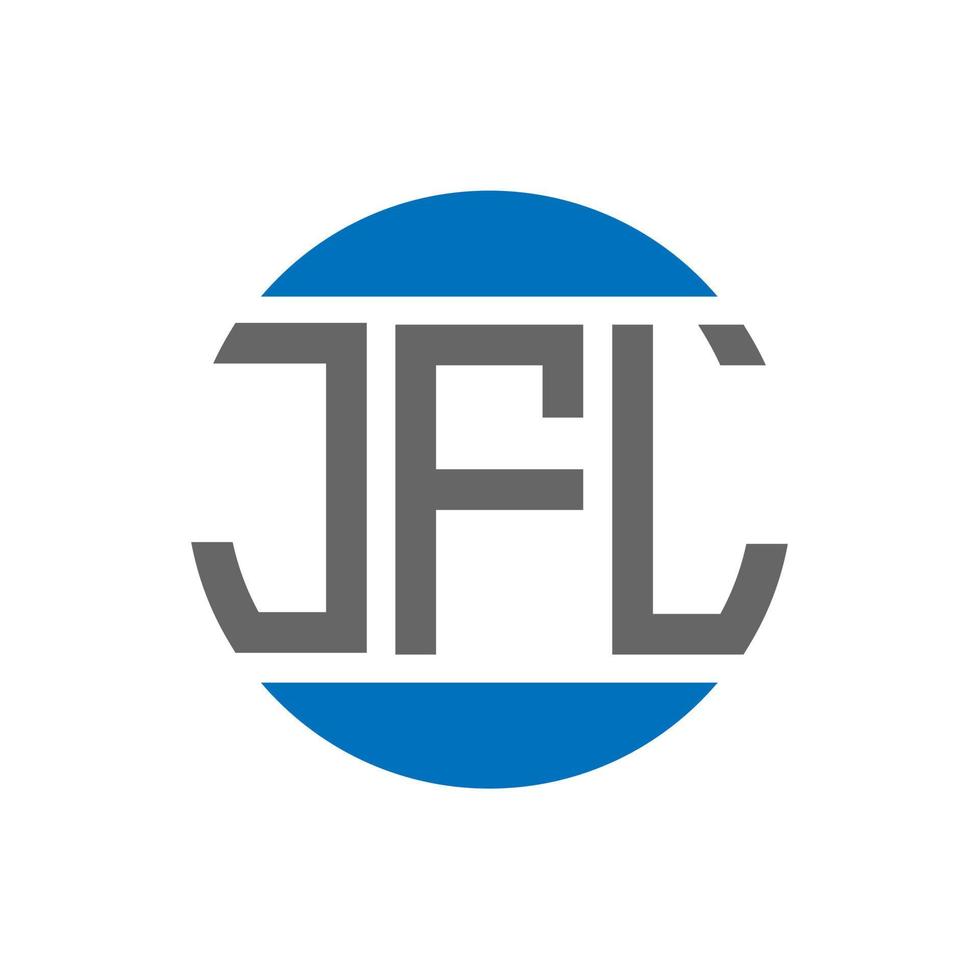 création de logo de lettre jfl sur fond blanc. concept de logo de cercle d'initiales créatives jfl. conception de lettre jfl. vecteur