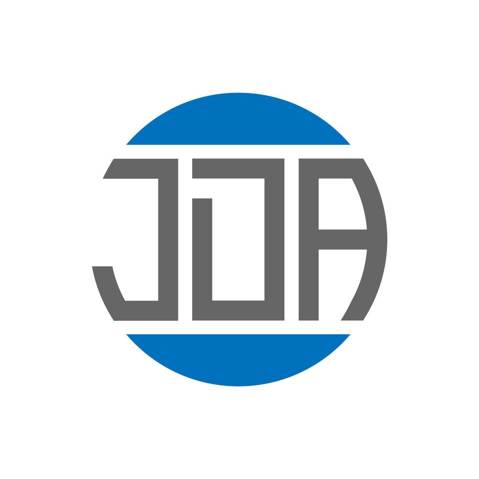 création de logo de lettre jda sur fond blanc. concept de logo de cercle d'initiales créatives jda. conception de lettre jda. vecteur