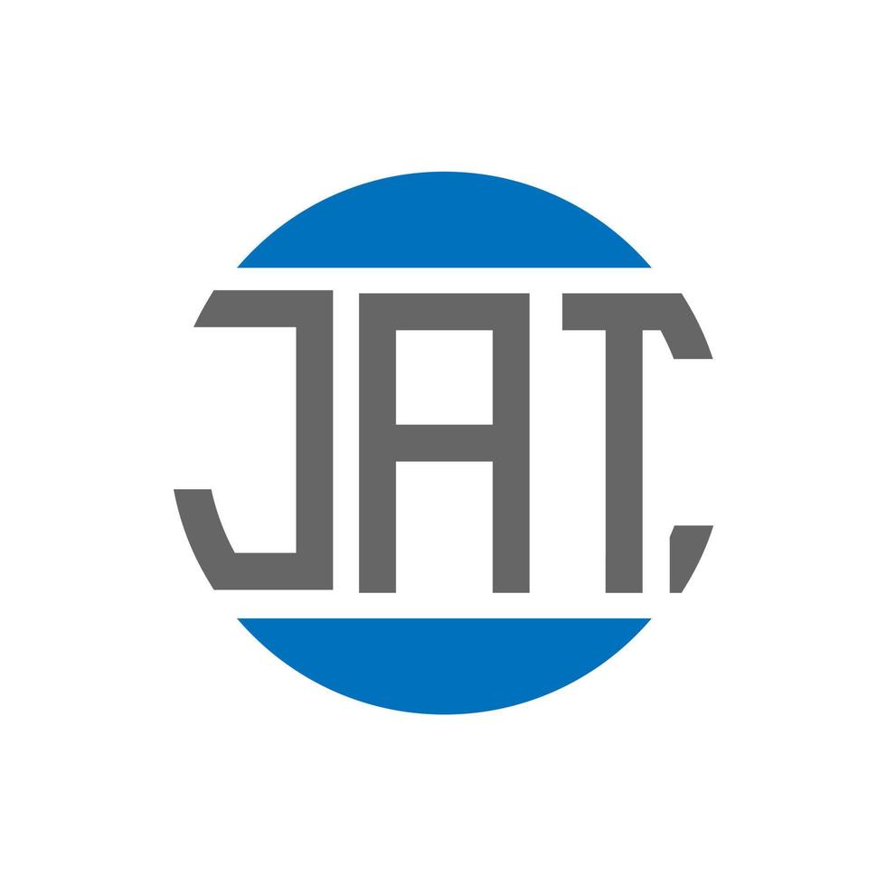 création de logo de lettre jat sur fond blanc. concept de logo de cercle d'initiales créatives jat. conception de lettre jat. vecteur