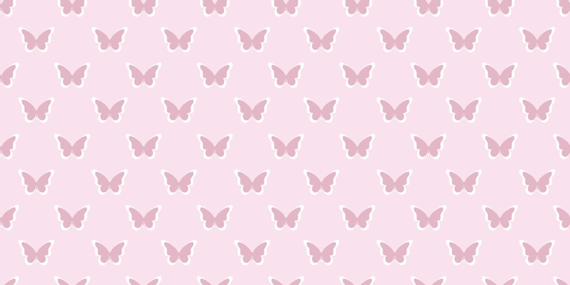 papillon rose pastel silhouette sans soudure de fond vecteur