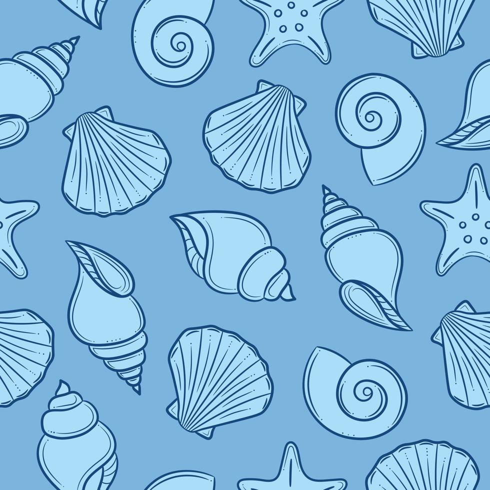 modèle vectorielle continue de coquillage bleu vecteur