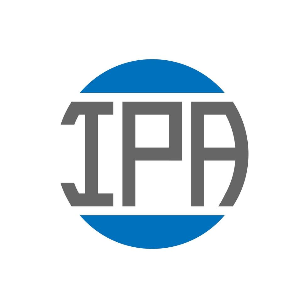 création de logo de lettre ipa sur fond blanc. concept de logo de cercle d'initiales créatives ipa. conception de lettre ipa. vecteur