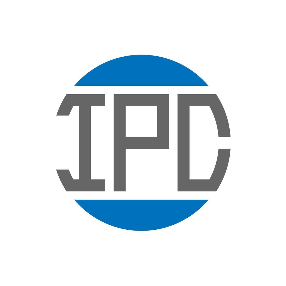 création de logo de lettre ipc sur fond blanc. concept de logo de cercle d'initiales créatives ipc. conception de lettre ipc. vecteur