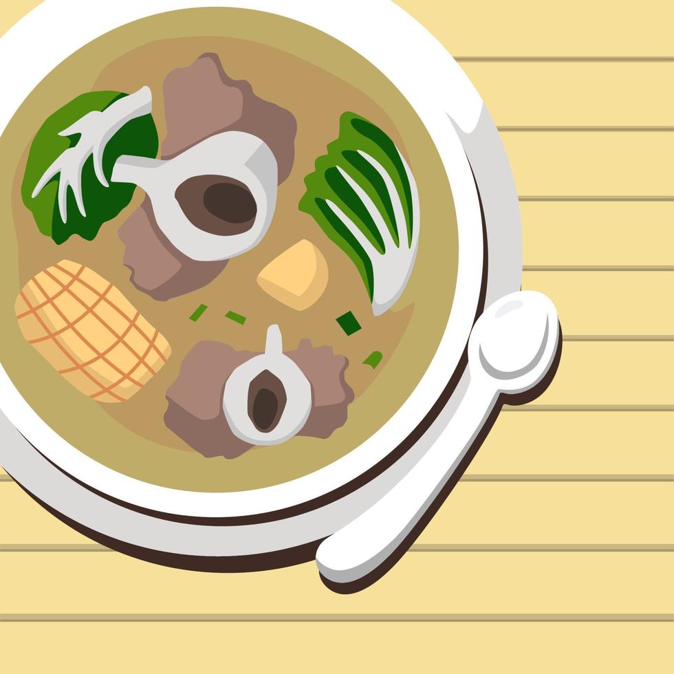 conception de vecteur d'illustration de style plat nilagang bulalo