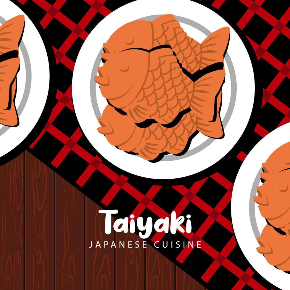 conception de vecteur d'illustration de style plat taiyaki