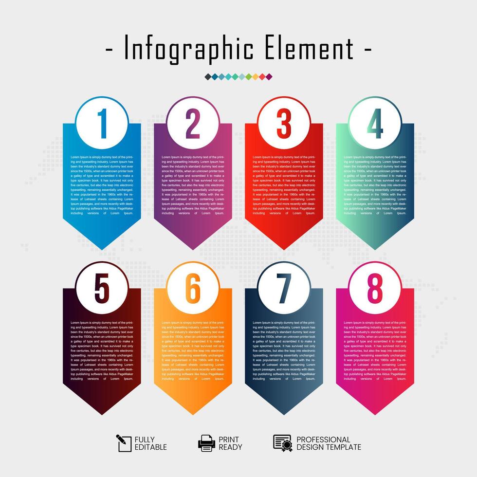 illustration vectorielle du modèle d'onglets d'infographie d'entreprise pour la présentation, l'éducation, la conception de sites Web, les bannières, les brochures, les dépliants vecteur