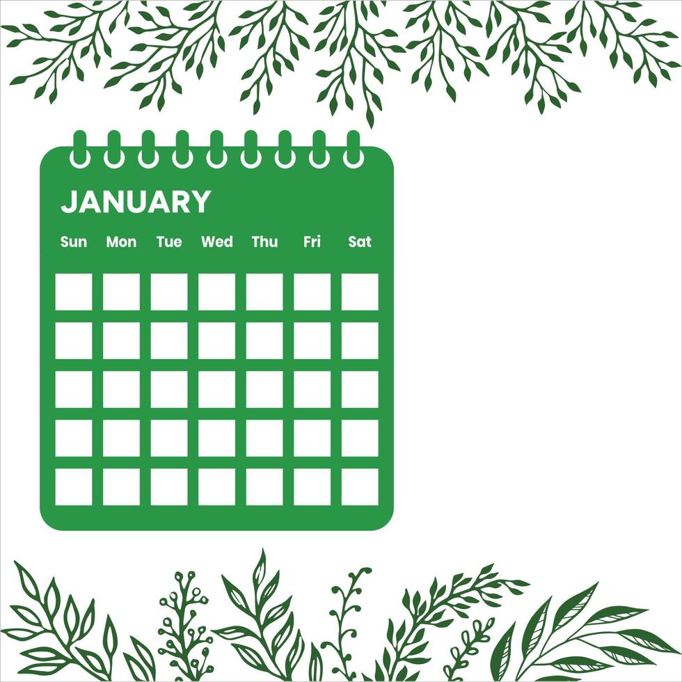 calendrier du mois de janvier vecteur