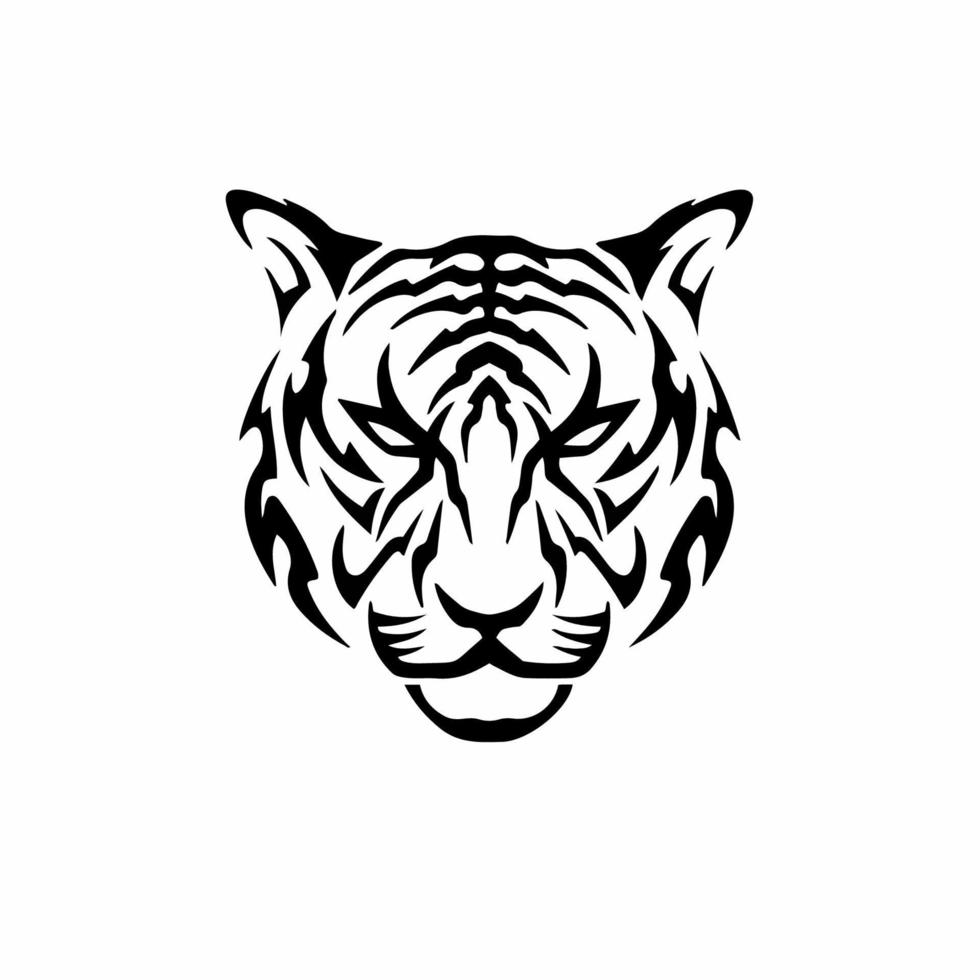 logo du symbole du tigre. conception de tatouage tribal. illustration vectorielle de pochoir vecteur