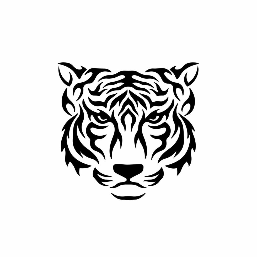 logo du symbole du tigre. conception de tatouage tribal. illustration vectorielle de pochoir vecteur