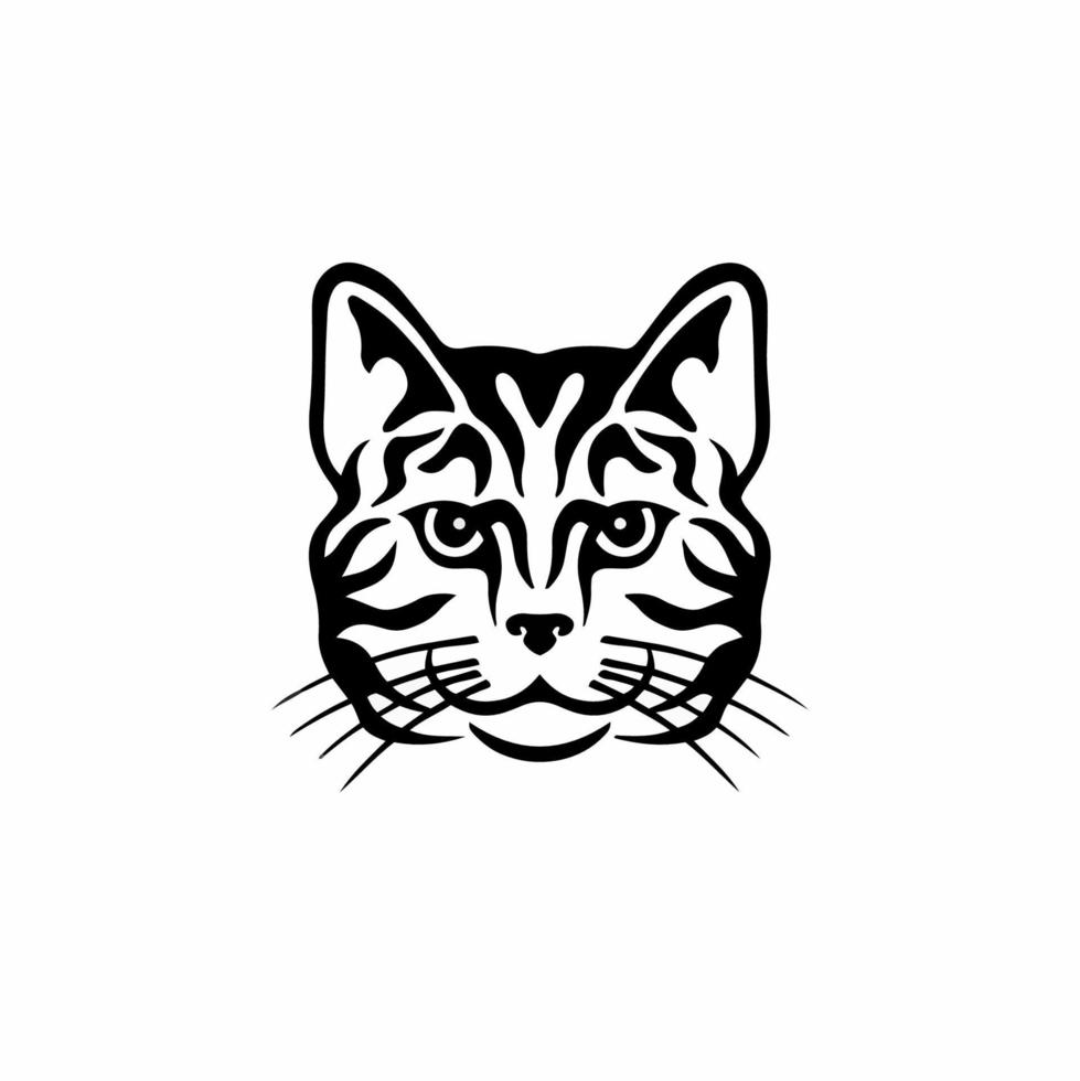 logo de symbole de chat. conception de tatouage tribal. illustration vectorielle de pochoir vecteur