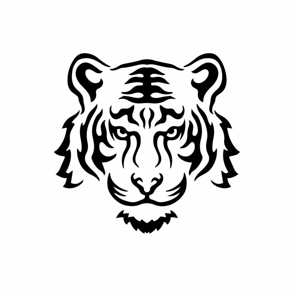 logo du symbole du tigre. conception de tatouage tribal. illustration vectorielle de pochoir vecteur