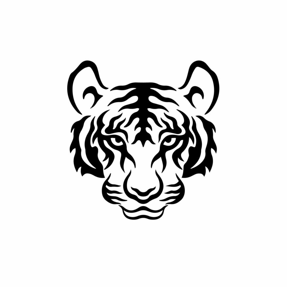 logo du symbole du tigre. conception de tatouage tribal. illustration vectorielle de pochoir vecteur