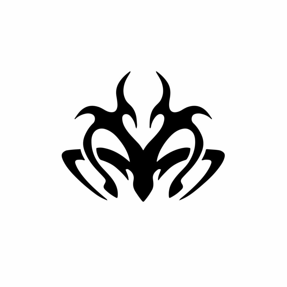 logo de symbole d'amour. conception de tatouage tribal. illustration vectorielle de pochoir vecteur
