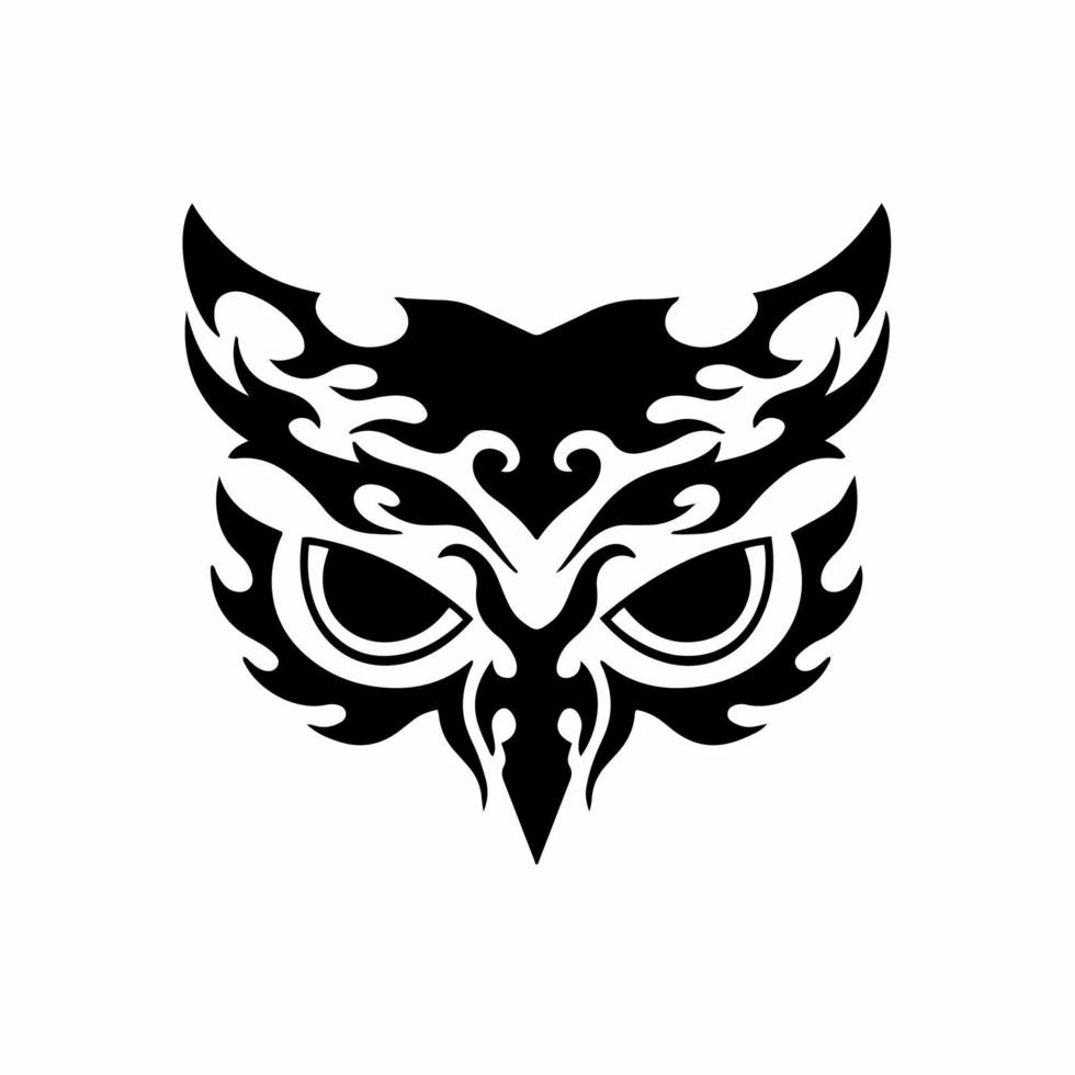 logo de hibou tribal. conception de tatouage. illustration vectorielle de pochoir vecteur
