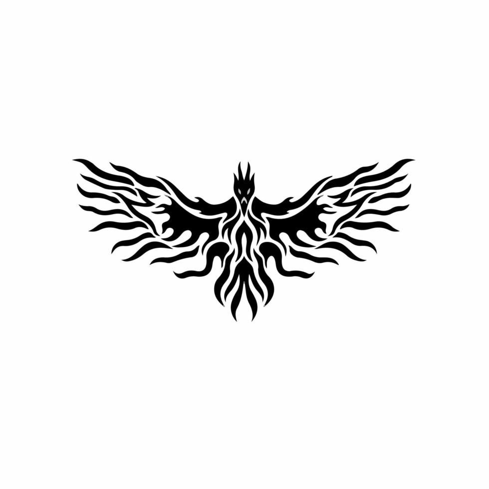 logo oiseau phénix. conception de tatouage tribal. illustration vectorielle de pochoir vecteur