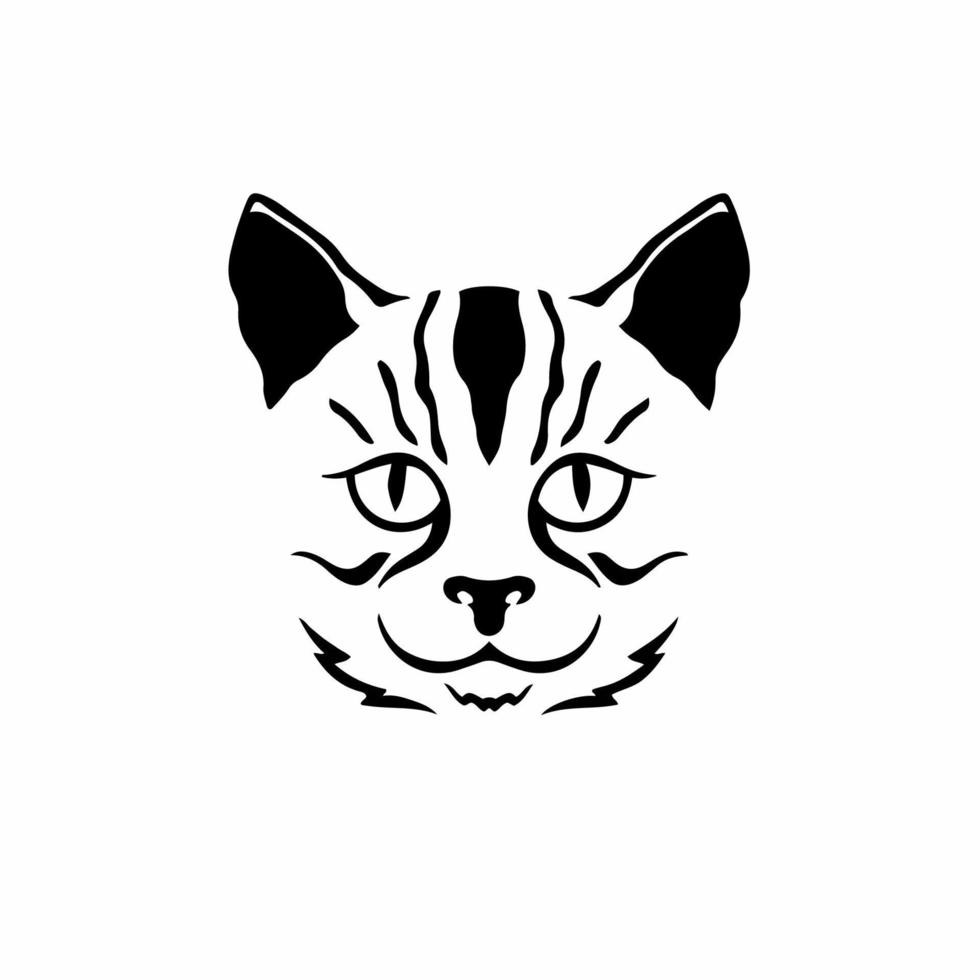 logo de symbole de chat. conception de tatouage tribal. illustration vectorielle de pochoir vecteur