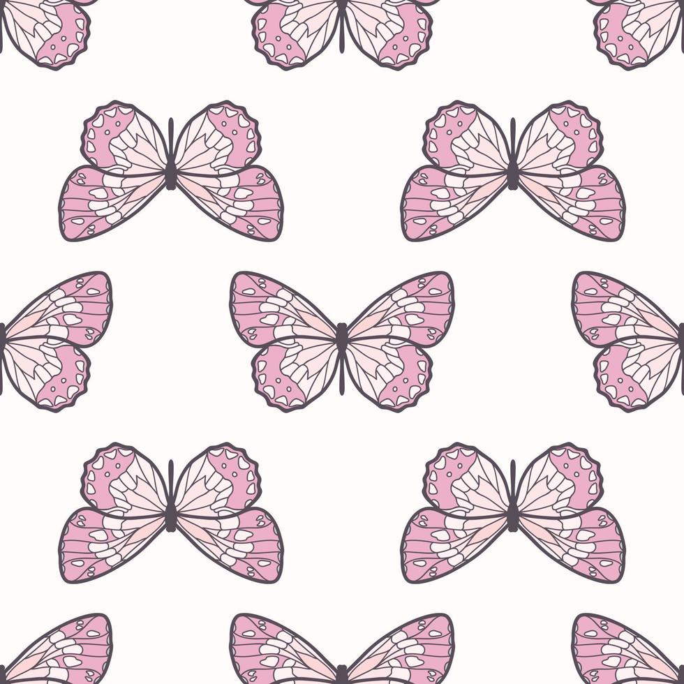 fond de vecteur de motif de répétition sans couture papillon, rose