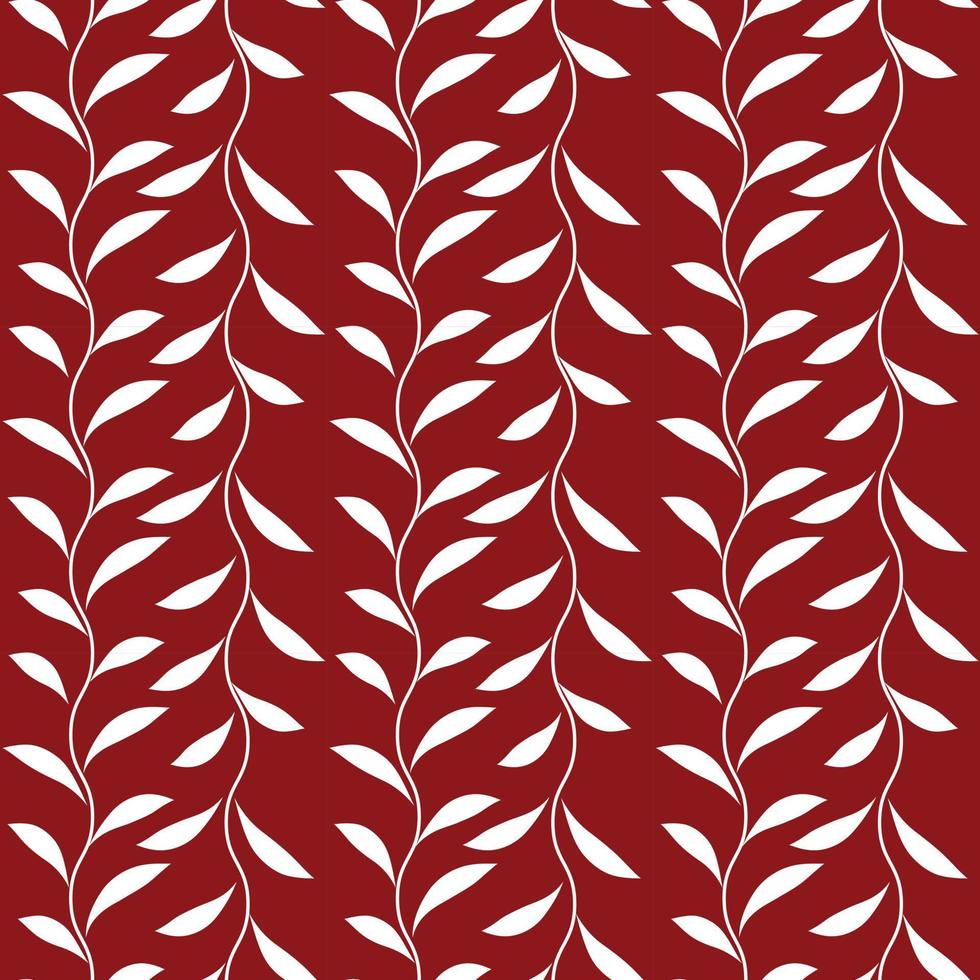 motif vectoriel de feuilles rouges et blanches, impression botanique sans soudure,