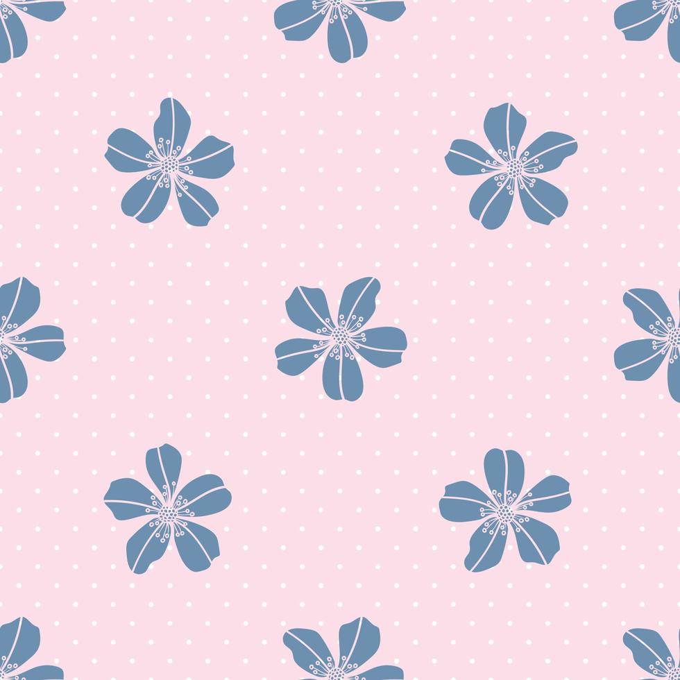 joli motif vectoriel floral avec des points, répétition sans couture