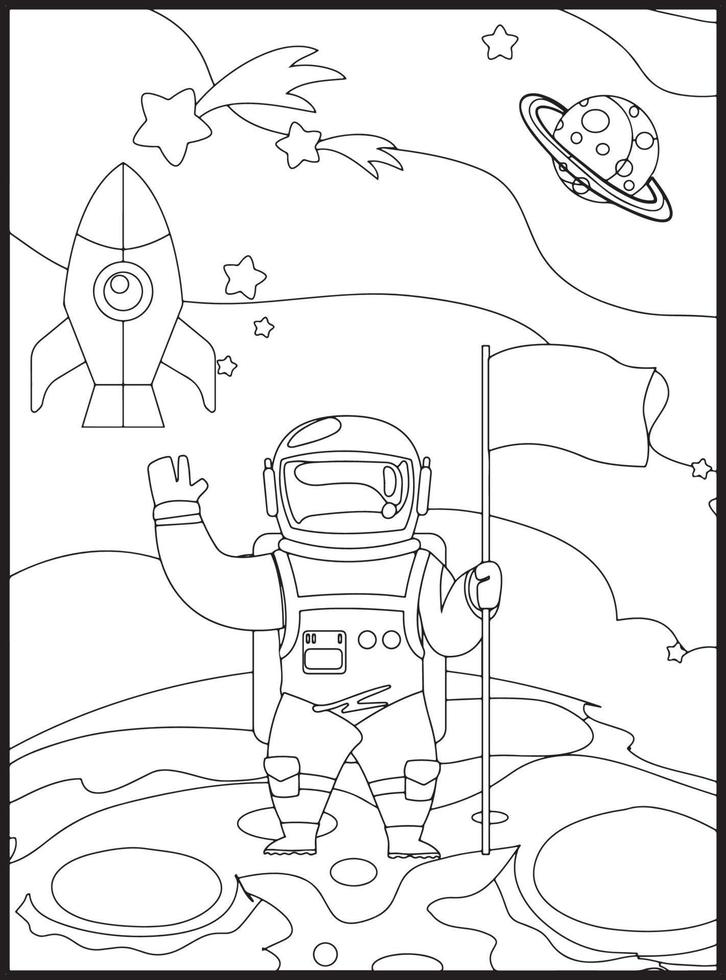 coloriages de l'espace pour les enfants vecteur