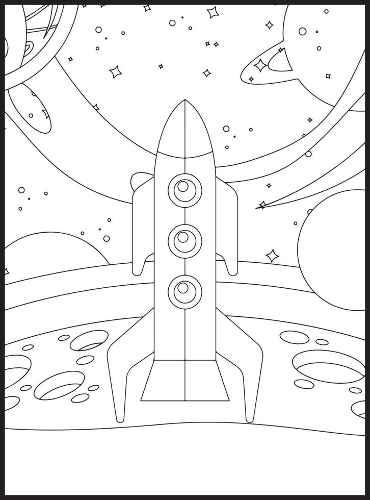 coloriages de l'espace pour les enfants vecteur