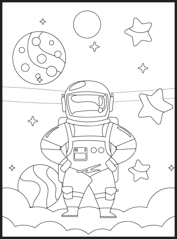 coloriages de l'espace pour les enfants vecteur