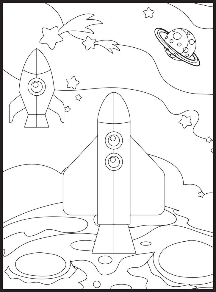 coloriages de l'espace pour les enfants vecteur