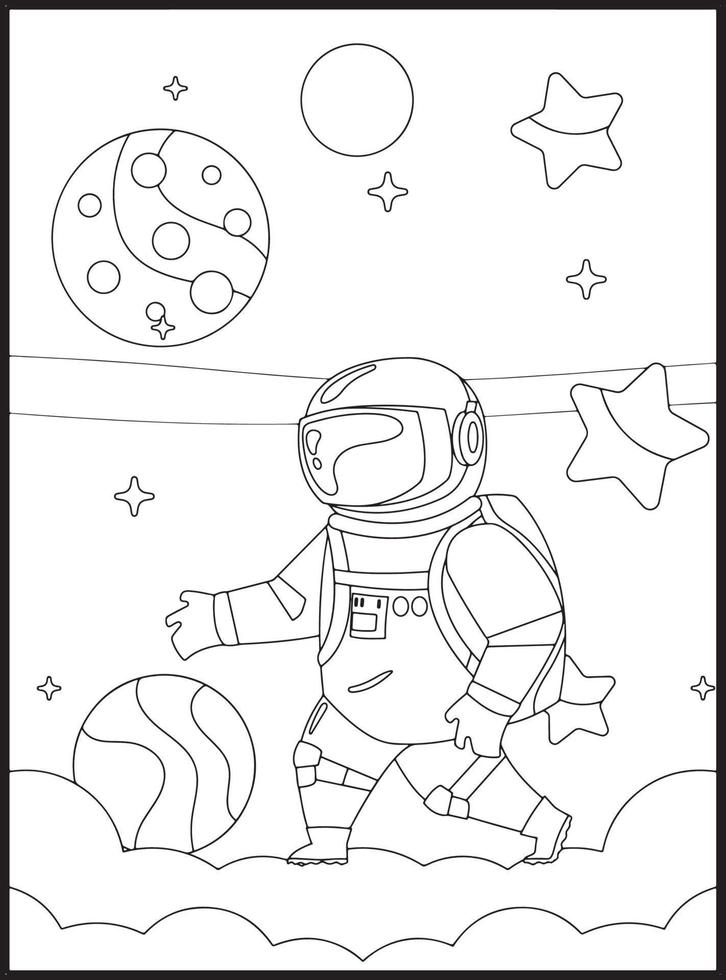 coloriages de l'espace pour les enfants vecteur