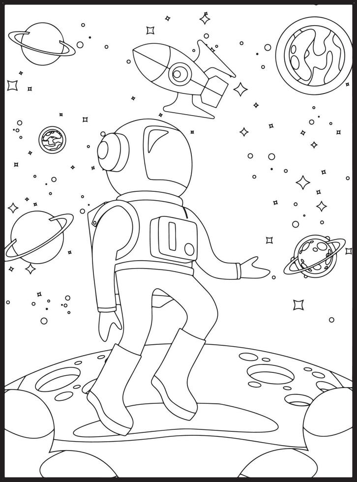 coloriages de l'espace pour les enfants vecteur