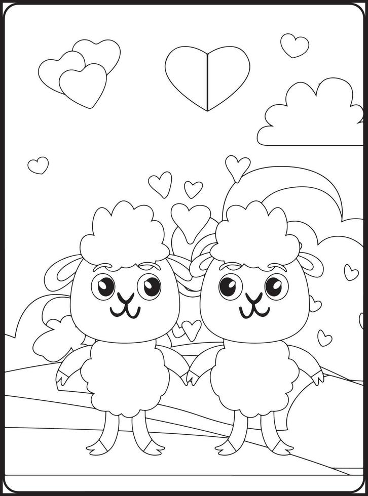 coloriages saint valentin vecteur