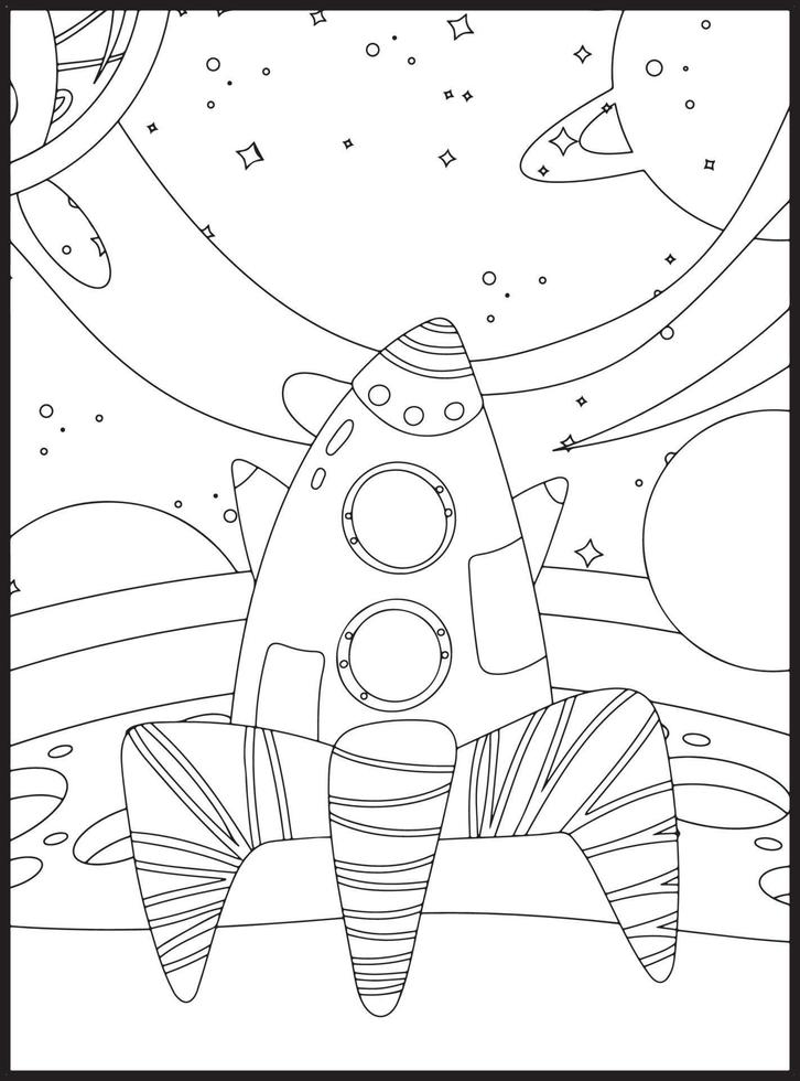 coloriages de l'espace pour les enfants vecteur